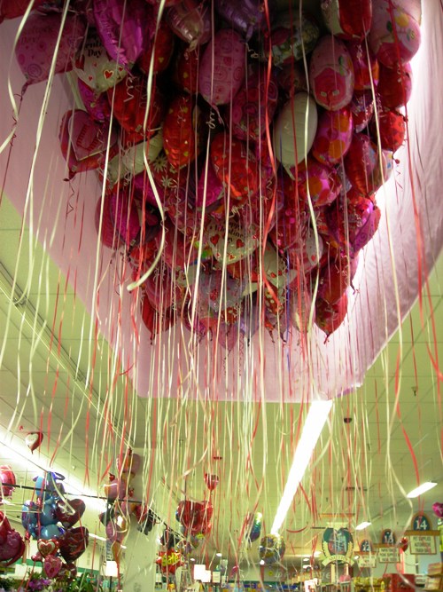 Valentine's Balloons: NIKON COOLPIX L3 1/4 sec f 3.2 Flash: Not Fired 60 Valentine's Balloons