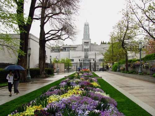 Temple Square rain