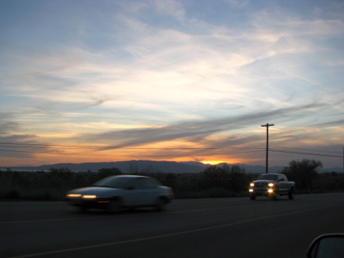 Road sunset