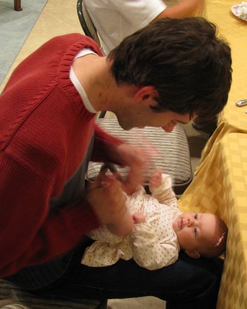 Playing with the baby