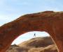 Rappelling down the arch