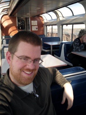 Chillin' on the observation car of the California Zephyr.